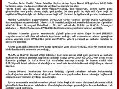 Düzce Valiliği Davut Güloğlu’nun evimi polisler bastı olayı ile ilgili basın açıklamasında bulundu. İşte o açıklama !